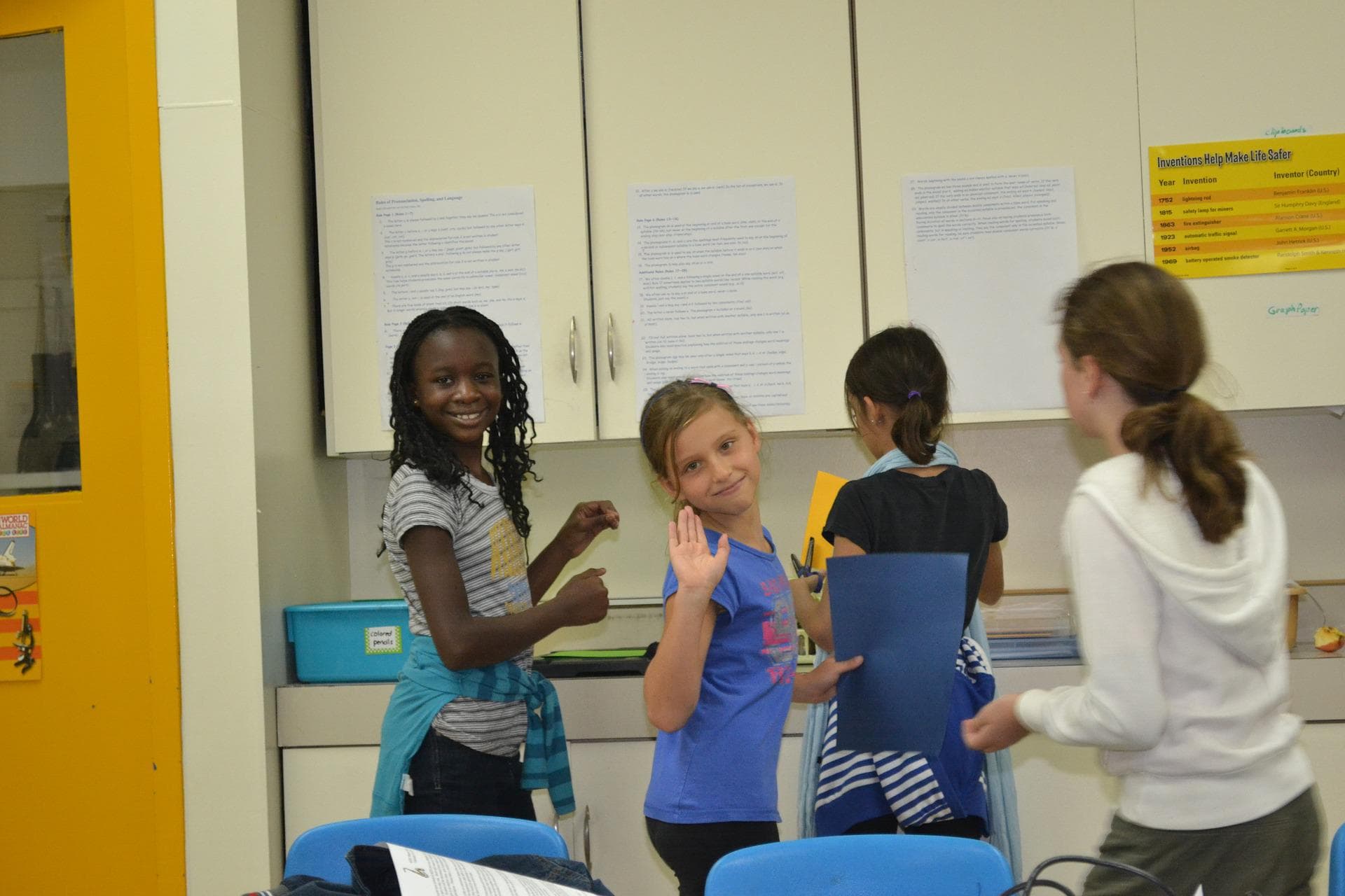 Helping Our Youth Achieve students working on a creative project together